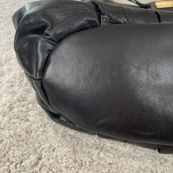 Badgley Mischka Black Leather Handbag - Picture 4 of 12
